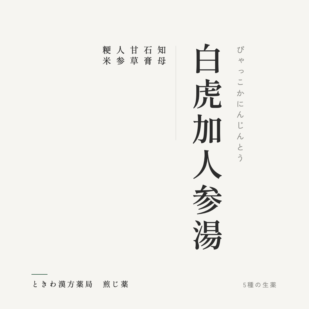 白虎加人参湯(煎じ薬)ときわ漢方薬局